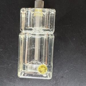 Vintage Crystal Salt Pepper Grinder Square Clear Glass Kitchen Decor 3"‎
